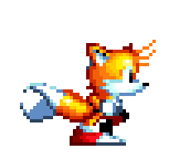 An animated GIF of Tails from Sonic The Hedgehog running