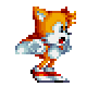 An animated GIF of Tails from Sonic The Hedgehog spinning in place