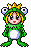 A gif of a Frog
          Character from the video game Top Shop